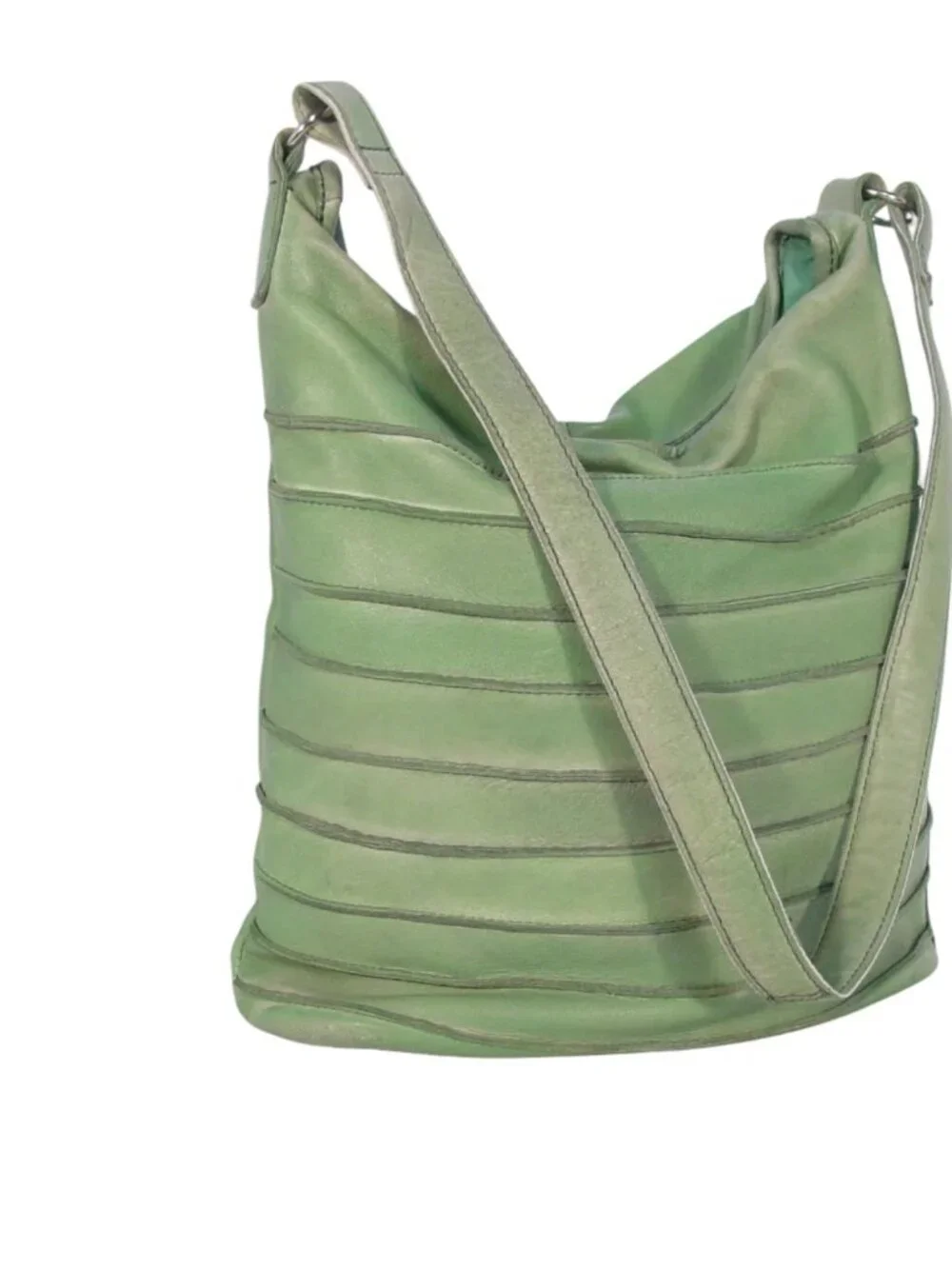 NORTHSTYLE Sheep Leather Soft Green Slouchy Shoulder Bag - Made in INDIA